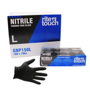 PF Nitrile Gloves- Large (Black)
