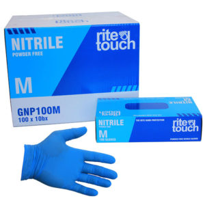 PF Nitrile Gloves- Medium (Blue) GNP100M